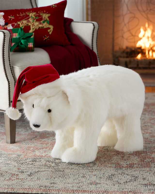 Peppermint Cheer White Diamond Footrest Christmas Decoration